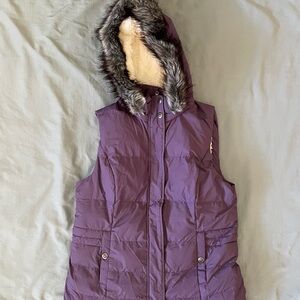 GreenTea Purple Hooded Puffer Vest